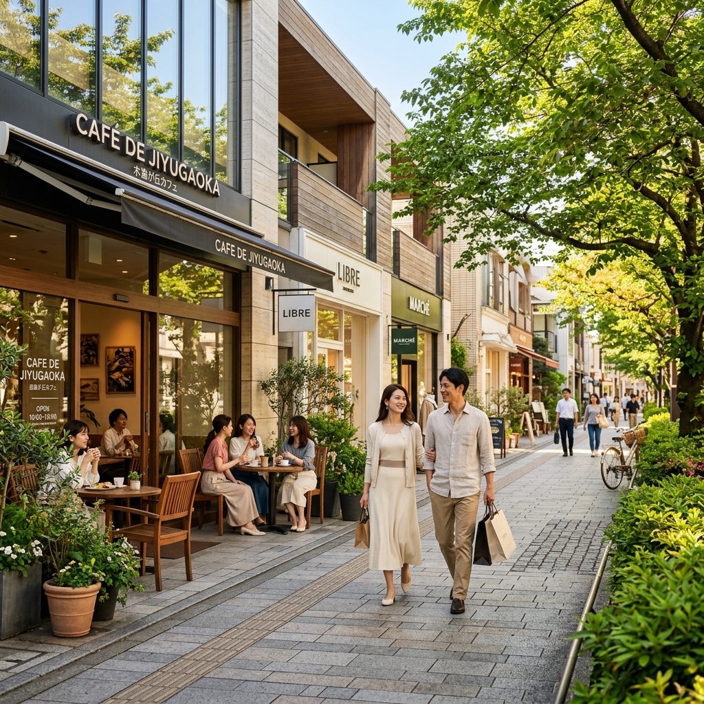 自由が丘のエレガントな街並み